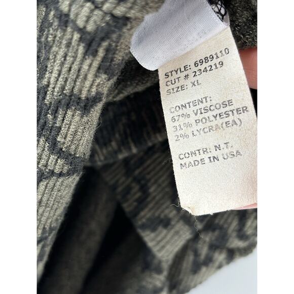 NWT Cut Loose Skirt Womens XL Green Black Vintage Midi Stretch Knit Straight - Picture 10 of 15